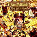 Bougie de luxe artisanale aux cristaux LUNE PÉTILLANTE Coca-Cola et Citron, Oeil de Tigre et Citrine