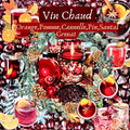 Bougie de luxe artisanale aux cristaux Nuit de Lune VIN CHAUD Orange, Pomme, Cannelle, Pin, Santal, Grenat