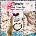 Bougie de luxe artisanale aux cristaux parfumée APHRODITE Océan, Pivoines, Lilas, Perles et Coquillages