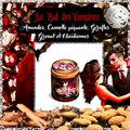Bougie de luxe artisanale parfumée aux cristaux NUIT DE LUNE Le Bal des Halloween Vampires Amandes, Cannelle,Girofles, grenat & Obsidienne