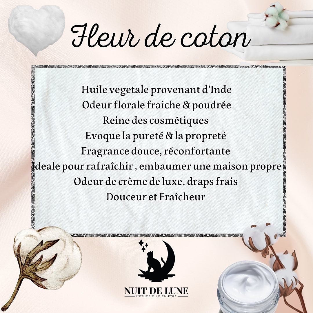 Bougie de luxe artisanale parfumée aux cristaux  Nuit de Lune JASMIN NOCTURNE - jasmin, fleur de coton, quartz rose et jasmin séché