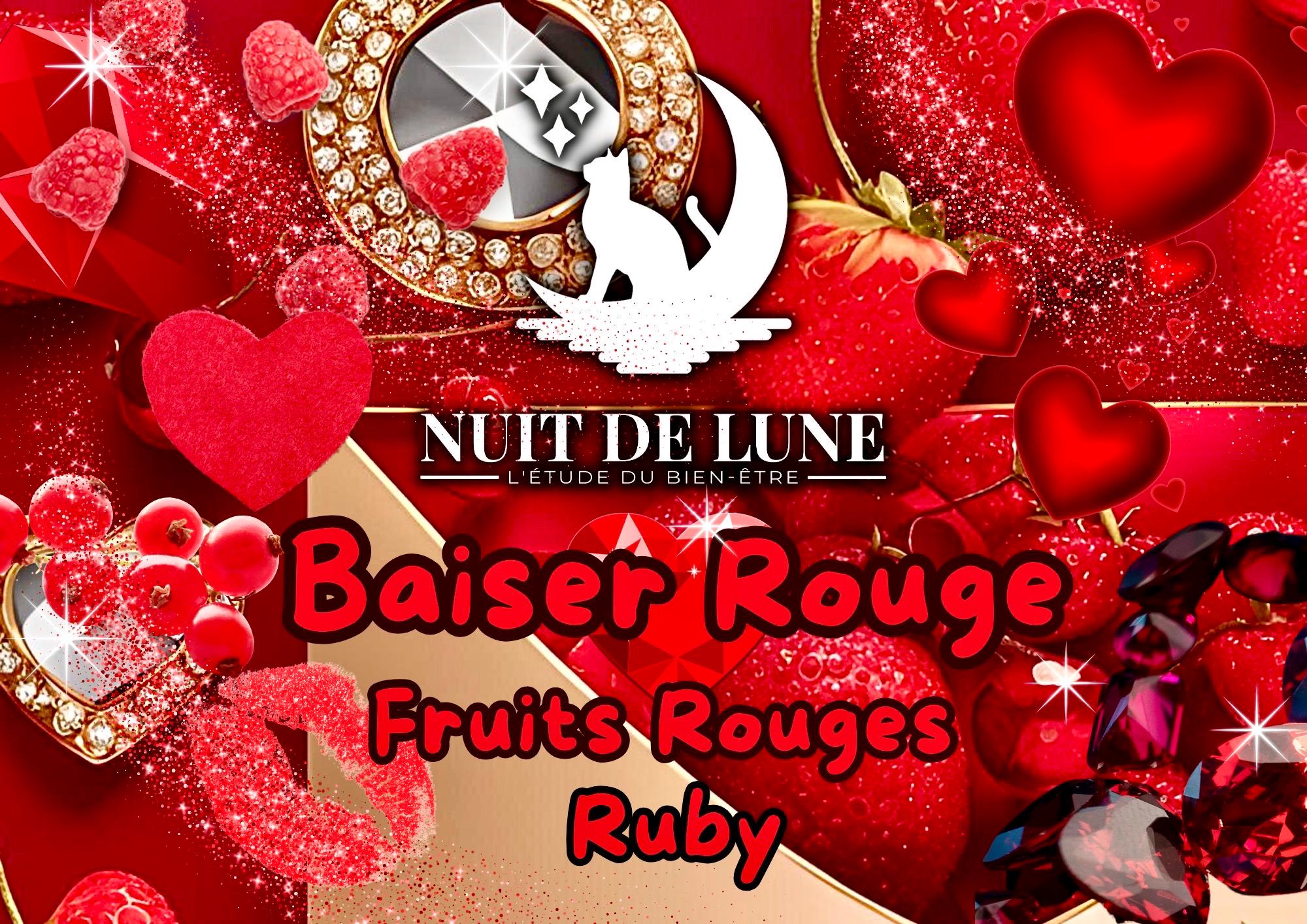 bougie de luxe artisanale aux cristaux Saint Valentin BAISER ROUGE Fruits Rouges , Ruby