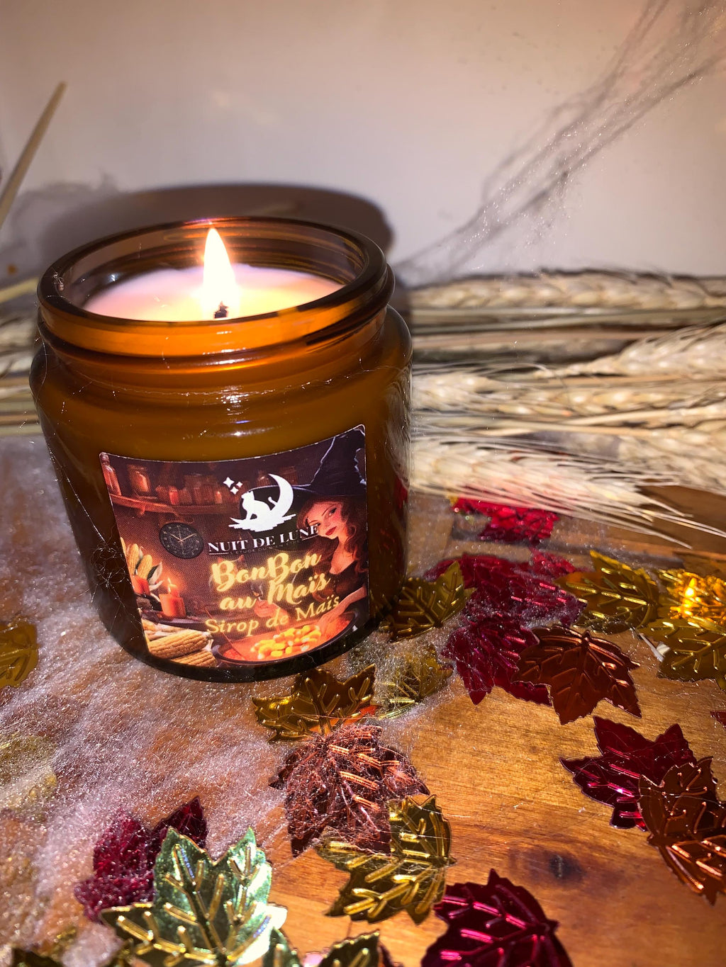 bougie de luxe artisanale parfumée Halloween BONBON De MAIS parfum Sirop de Maïs
