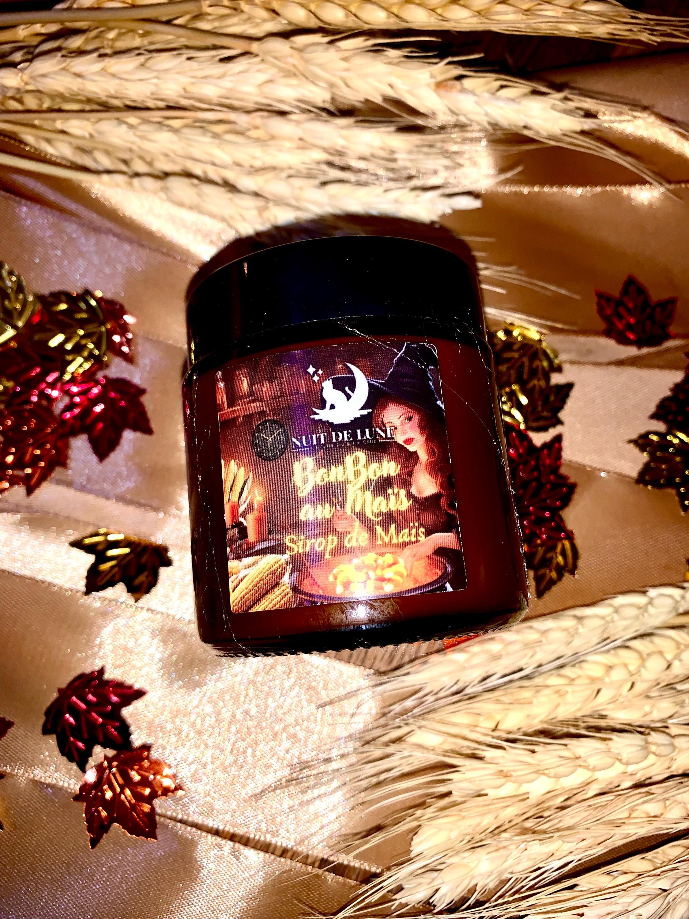 bougie de luxe artisanale parfumée Halloween BONBON De MAIS parfum Sirop de Maïs