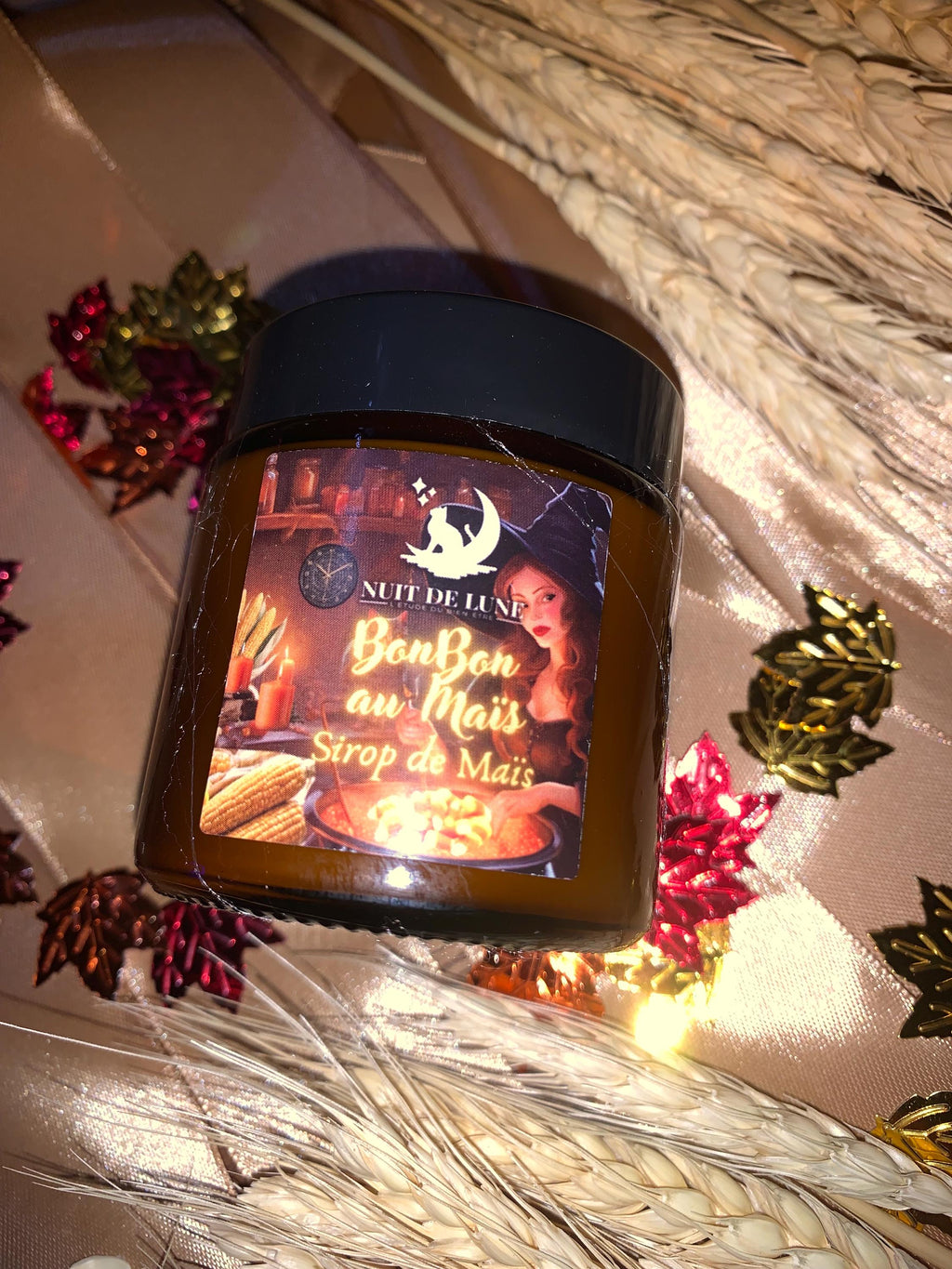 bougie de luxe artisanale parfumée Halloween BONBON De MAIS parfum Sirop de Maïs