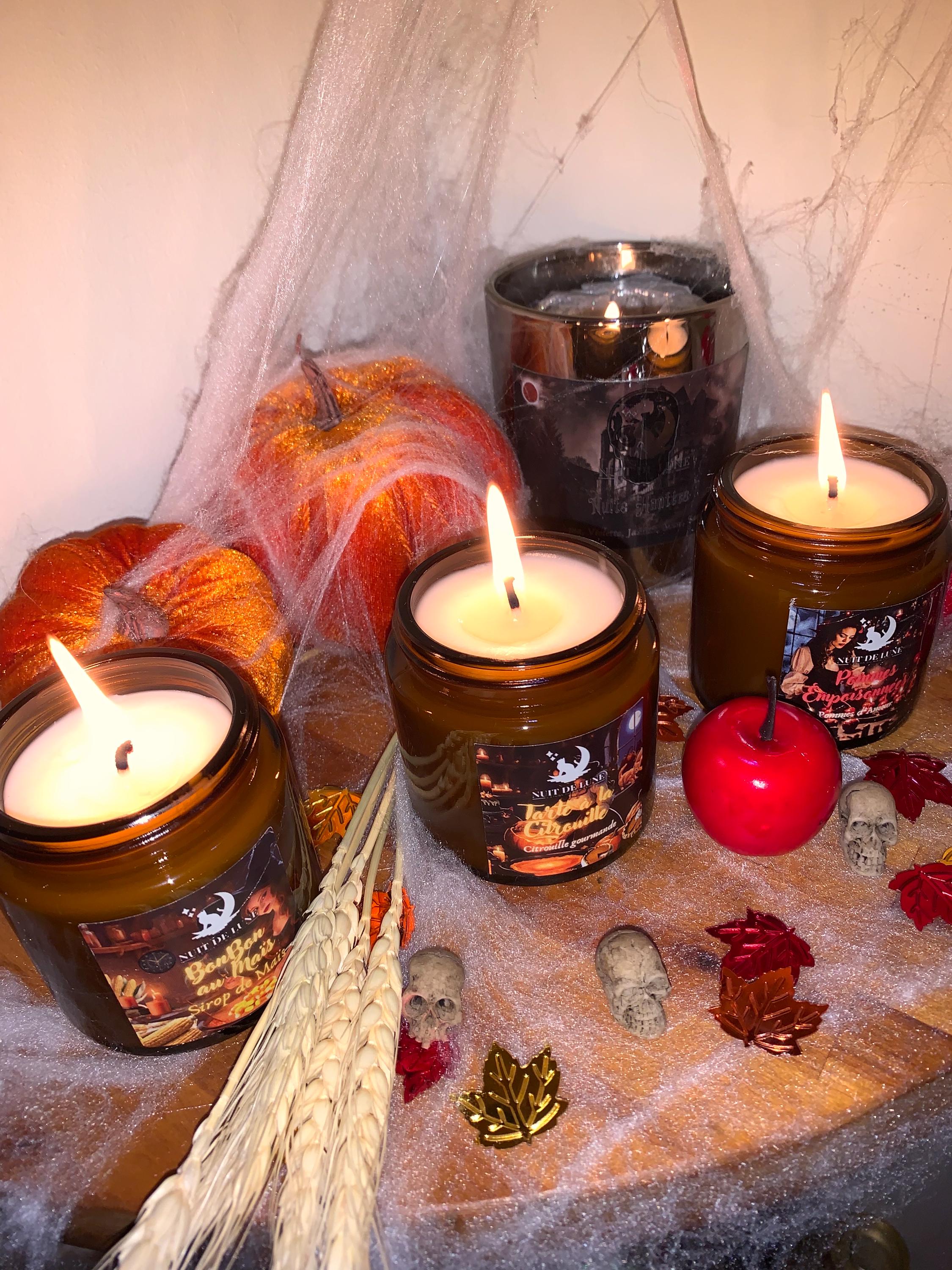 bougie de luxe artisanale parfumée Halloween BONBON De MAIS parfum Sirop de Maïs
