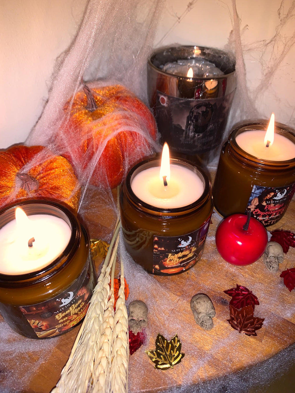 bougie de luxe artisanale parfumée Halloween BONBON De MAIS parfum Sirop de Maïs
