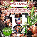 bougie de luxe artisanale parfumée aux cristaux Muguet BELLLA E SERENA Accord Vert, Muguet, Rose, Jasmin, Q.Hematoide, tourmaline noire