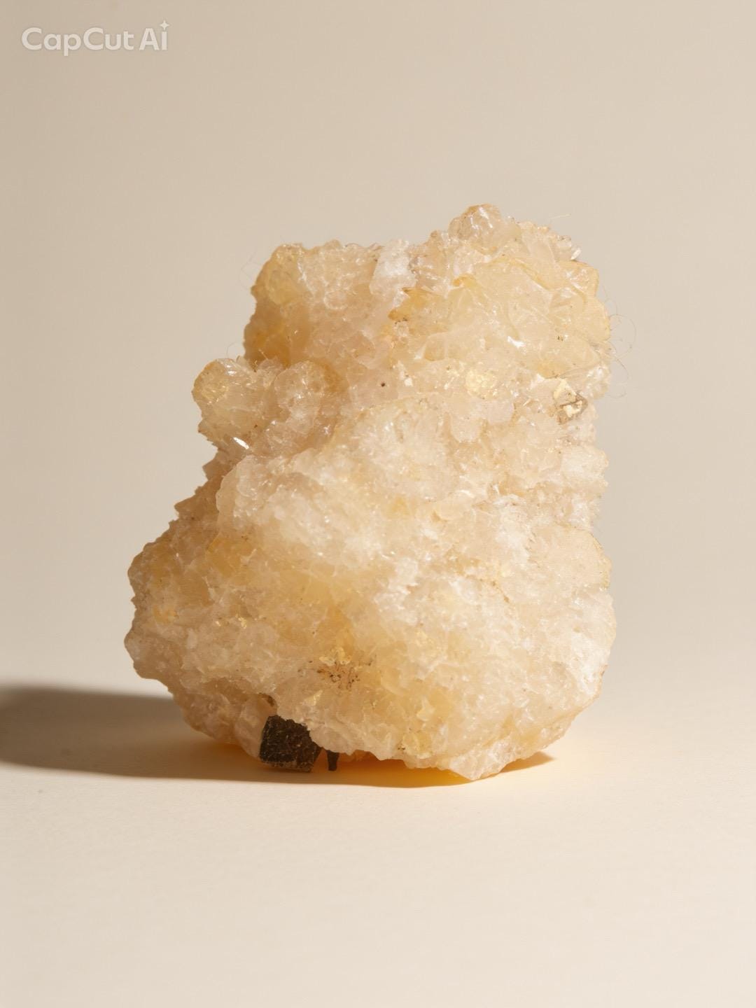 Bougie de luxe artisanale aux cristaux COCO MANGO Mangue et Noix de Coco, Calcite jaune