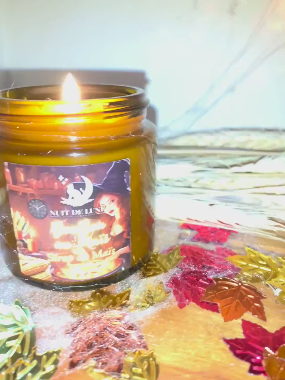 bougie de luxe artisanale parfumée Halloween BONBON De MAIS parfum Sirop de Maïs